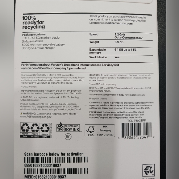 TCL 40XE 5G Verizon Cell Phone - Picture 2 of 3